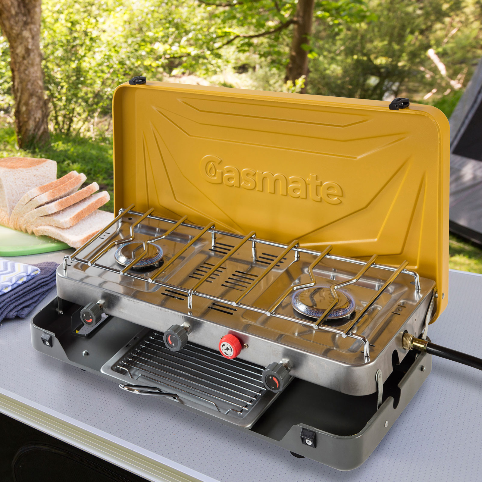 2 Burner Camping Stove And Grill Gasmate Australia 2 Burner Camping Stove And Grill Gasmate Australia