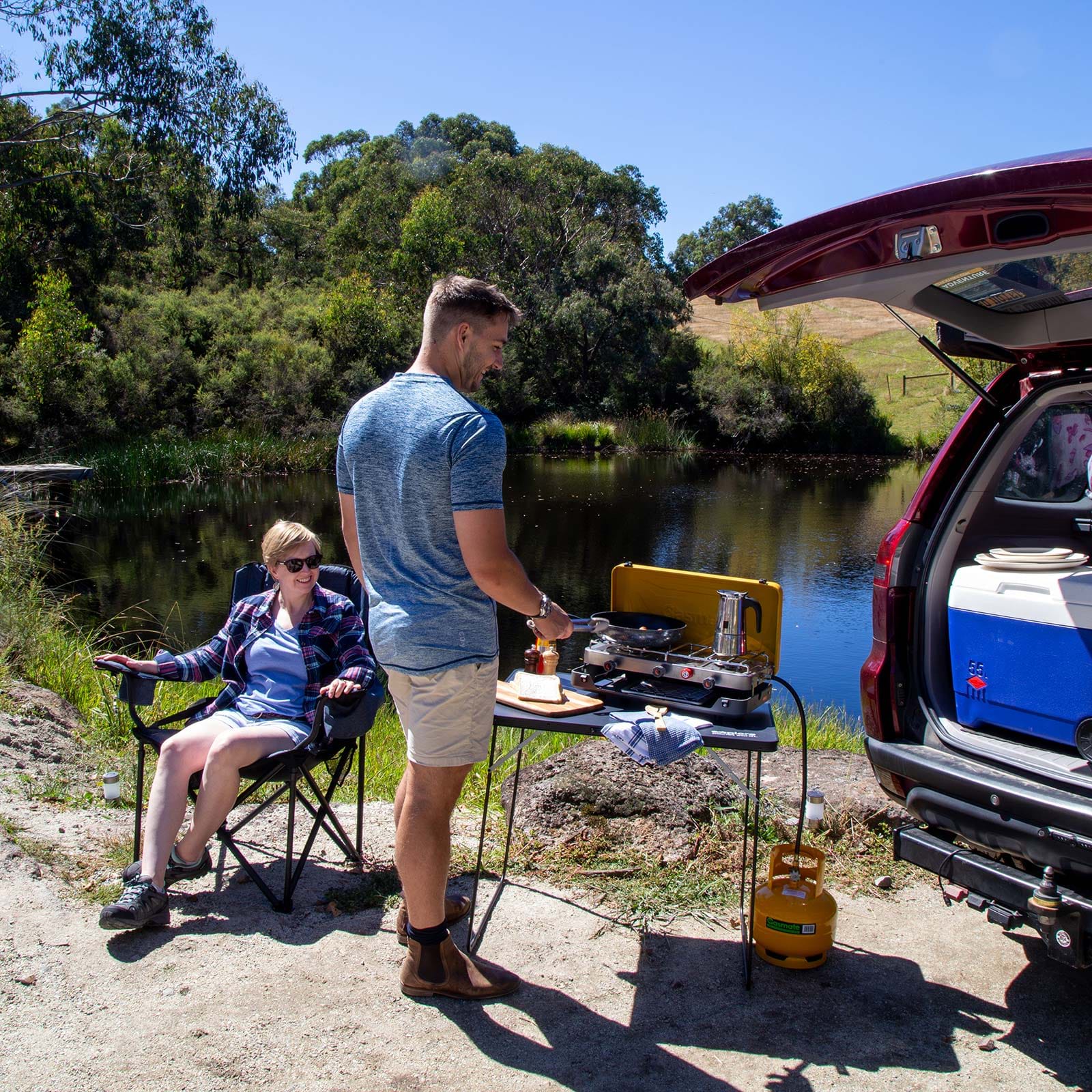 2 Burner Camping Stove and Grill Gasmate Australia