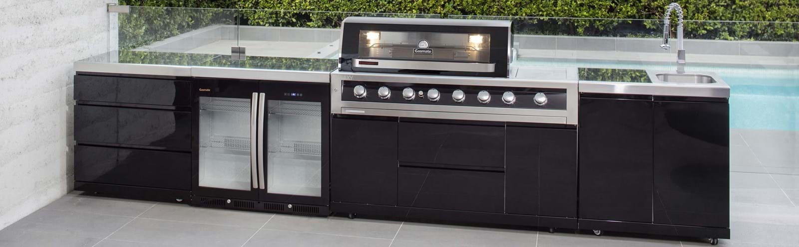gasmate galaxy black hood lpg outdoor kitchen