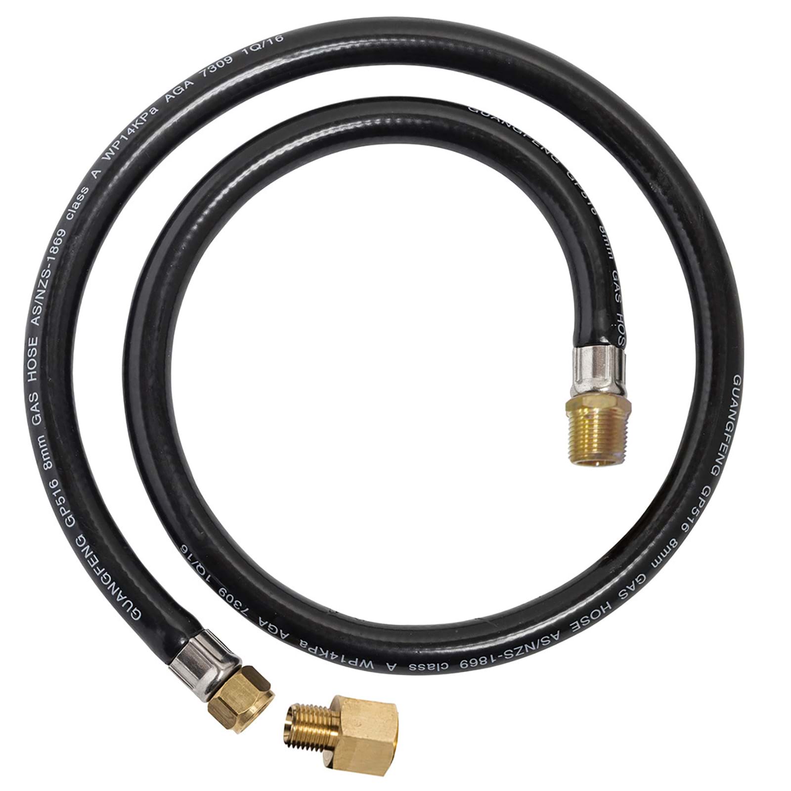 Gas BBQ Hose 900mm 3/8" BSP Male & 1/4" BSP Female Connections Gasmate