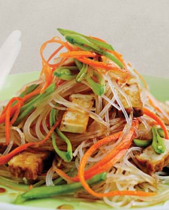 Wok Seared Vegetable and Ginger Glass Noodle Salad