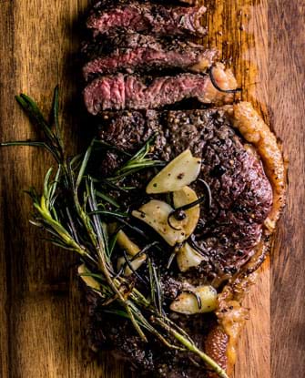 BBQ Cape Grim Scotch Fillet with Spinach &amp; Red Wine Jus