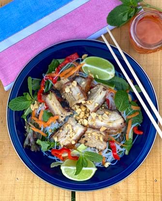 Vietnamese Noodle Salad with Pork Belly